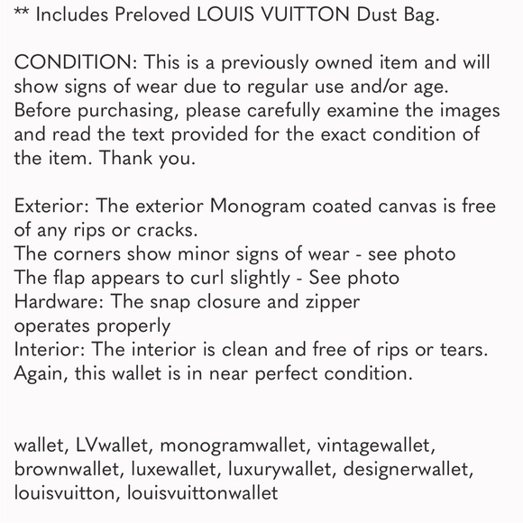 LOUIS VUITTON Long Porte Monnaie Monogram Wallet Vintage - Picture 16 of 16